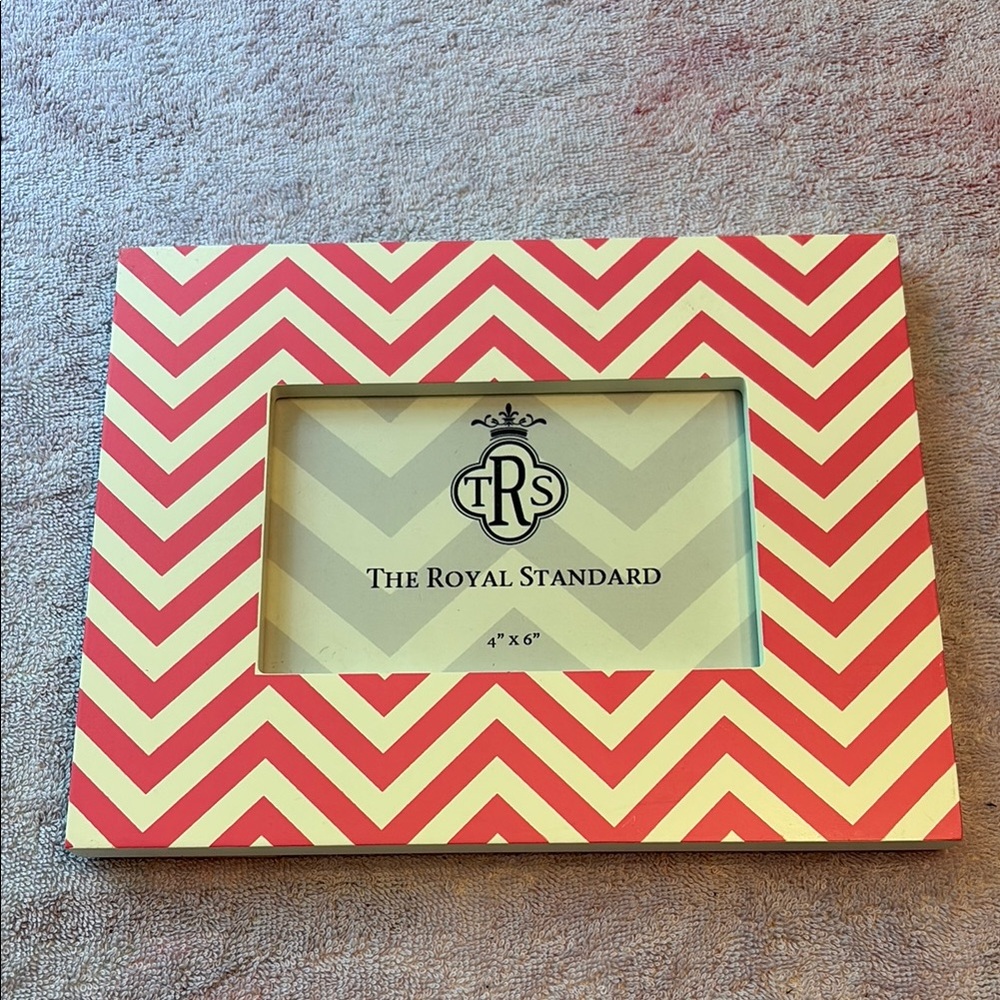 The Royal Standard Pink and Cream Chevron Picture Frame